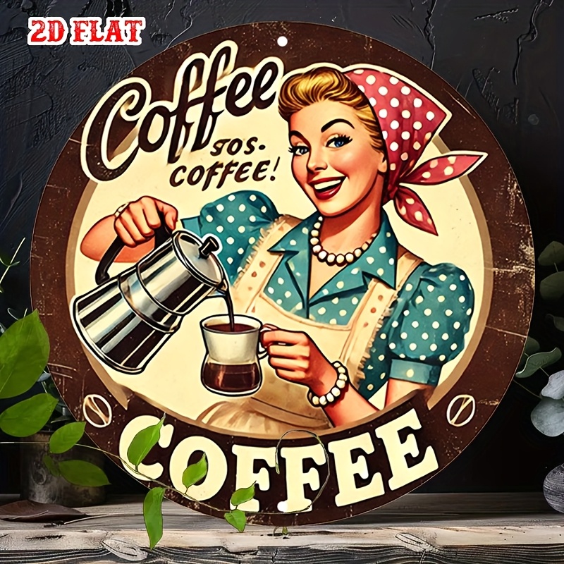 [2D Flat] 1pc Retro Round Alum - Vintage Collectible Plates ulasan dan harga