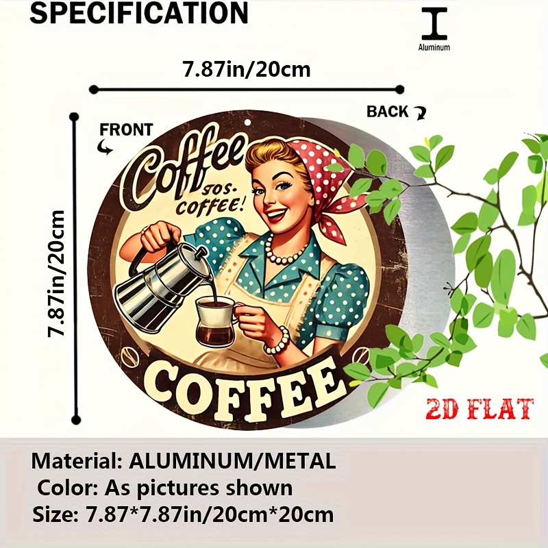 [2D Flat] 1pc Retro Round Alum - Vintage Collectible Plates ulasan dan harga