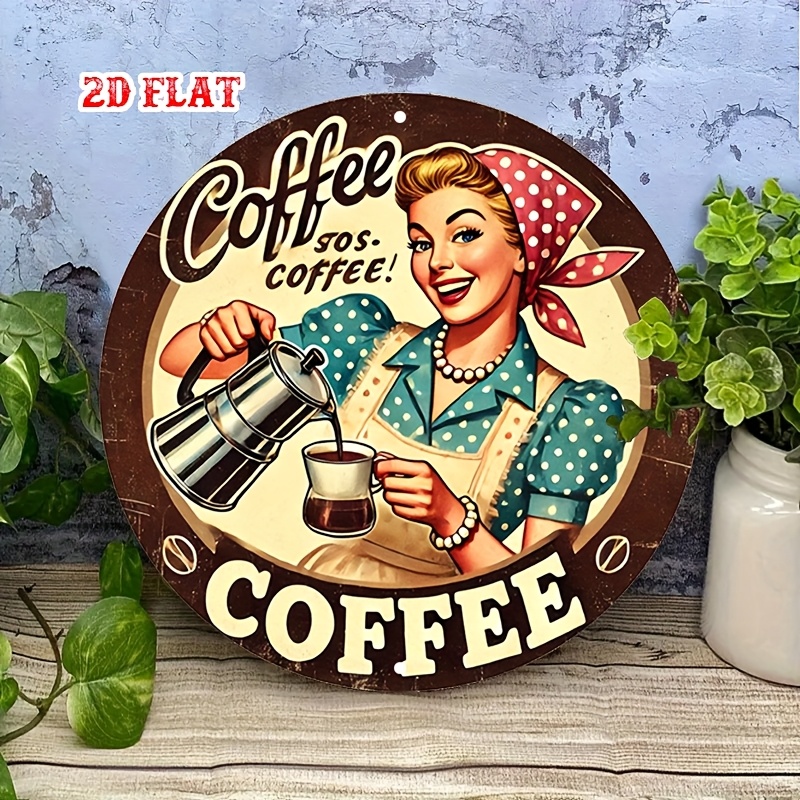 [2D Flat] 1pc Retro Round Alum - Vintage Collectible Plates ulasan dan harga
