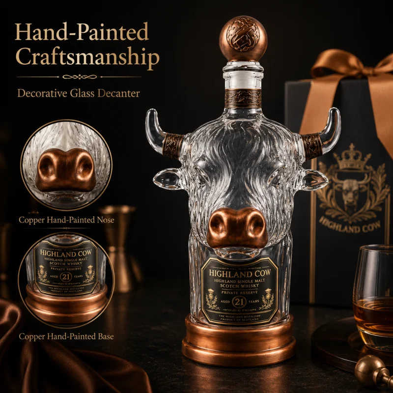 Novelty Highland Cow Glass Whi - Vintage Collectible Liquor Bottles ulasan dan harga