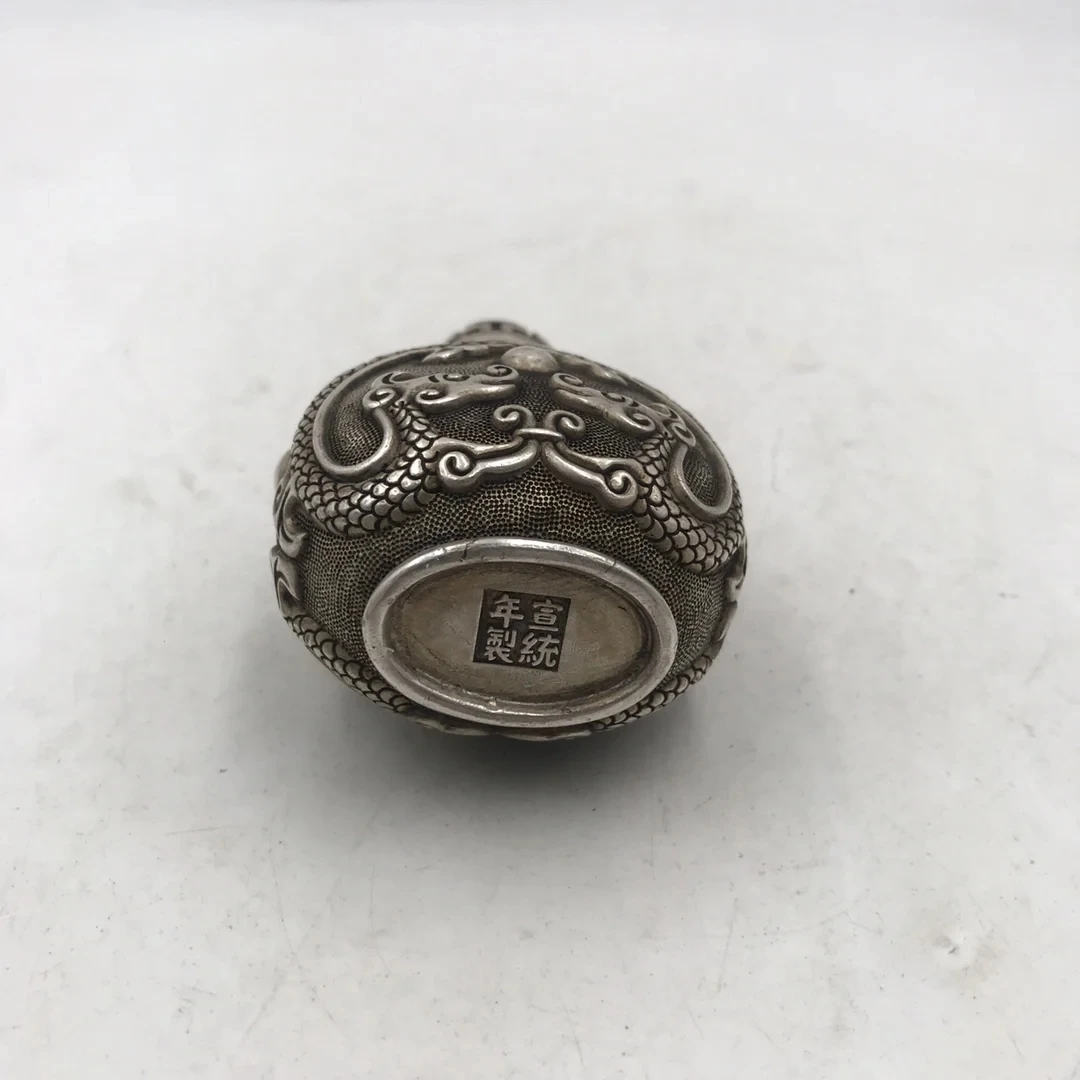 Chinese White Bronze Snuff Bot - Vintage Collectible Bottles ulasan dan harga