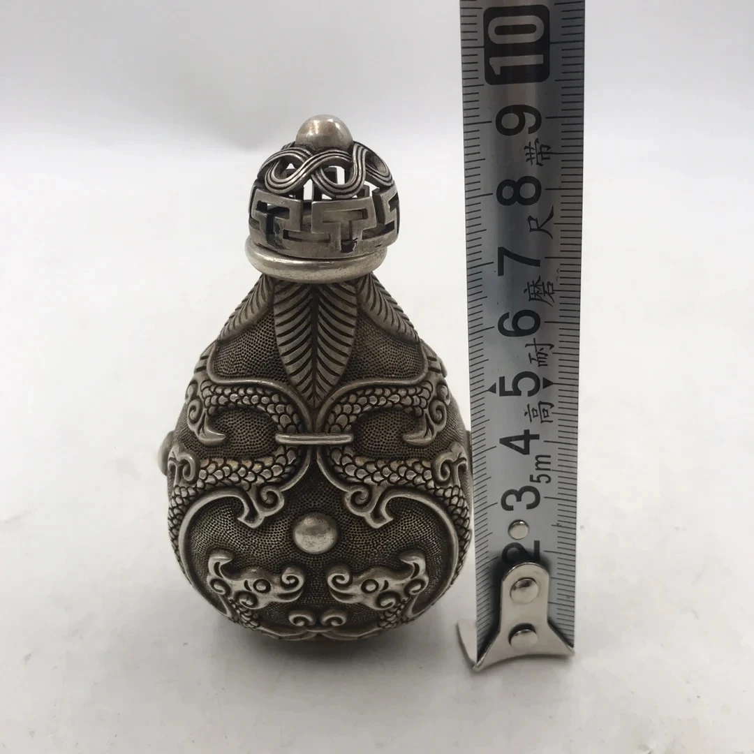 Chinese White Bronze Snuff Bot - Vintage Collectible Bottles ulasan dan harga