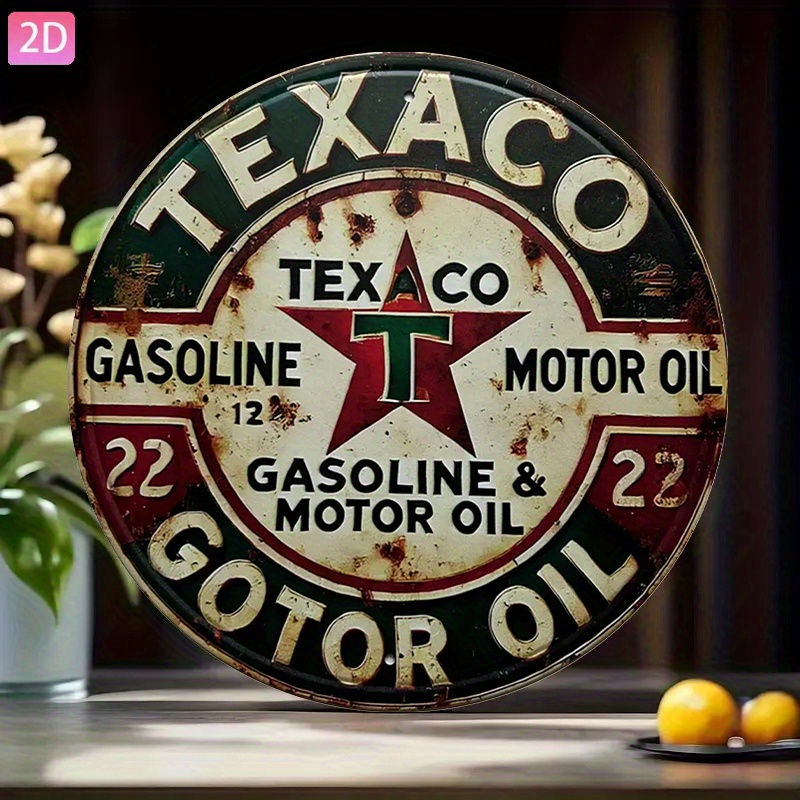 Vintage Texaco Oil Metal Sign— - Vintage Collectible Plates ulasan dan harga